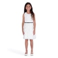 thumbnail image 1 of Kensie Girl Rosette Reverse Border Ivory Dress, Sizes 4-16, 1 of 5