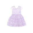 thumbnail image 1 of Kensie Girl Sequin Mesh Bow Soutache Purple Dress, Sizes 4-16, 1 of 5