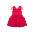 thumbnail image 1 of Kensie Girl Sequin Mesh Bow Soutache Red Dress, Sizes 4-16, 1 of 5