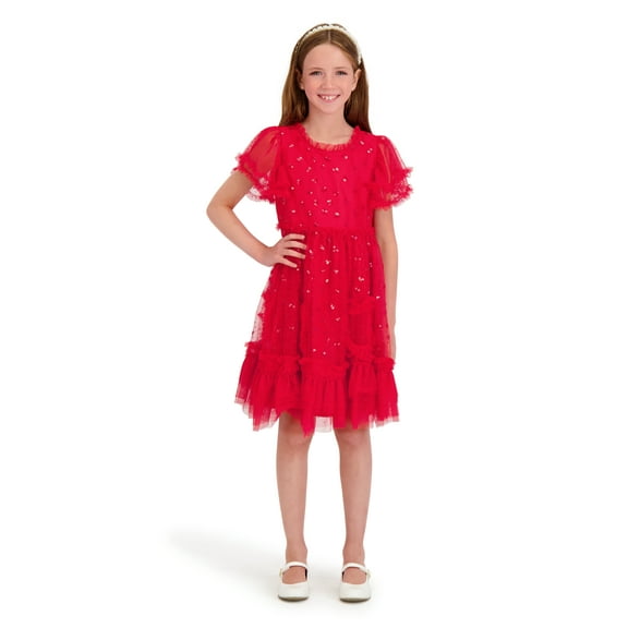 Kensie Girl Sequin Mesh Short Sleeve Dress, Sizes 4-16