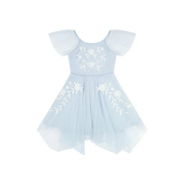Kensie Girl Short Sleeve Embroidered Mesh Special Occasion Dress, Sizes 4-16