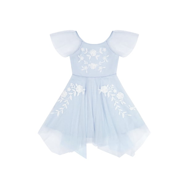 Kensie Girl Short Sleeve Embroidered Mesh Special Occasion Dress, Sizes  4-16 - Walmart Business Supplies
