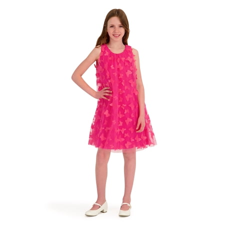 Kensie Girl Sleeveless 3D Butterfly Mesh A Line Dress, Sizes 4-16