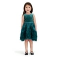 thumbnail image 1 of Kensie Girl Sleeveless Velvet High Low Dress, Sizes 12 Months-3T, 1 of 8