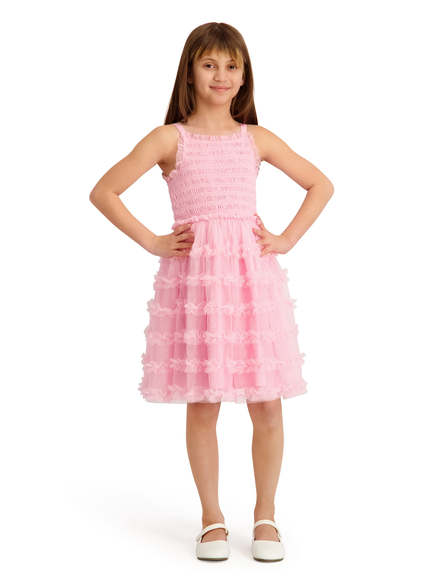Kensie Girl Sleeveless Irridescent Glitter Mesh Dress, Sizes 4-16