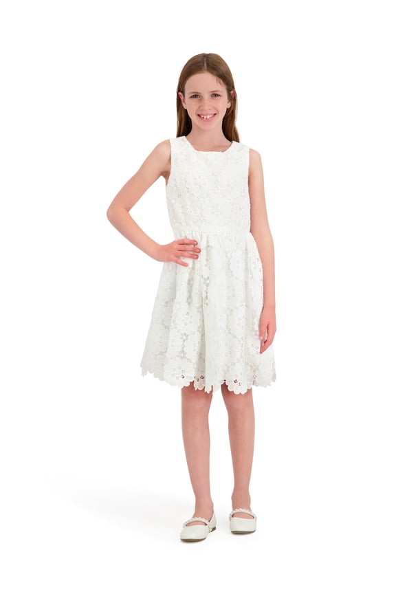 Sleeveless Lace Fit and Flare Dress, Sizes 4-16