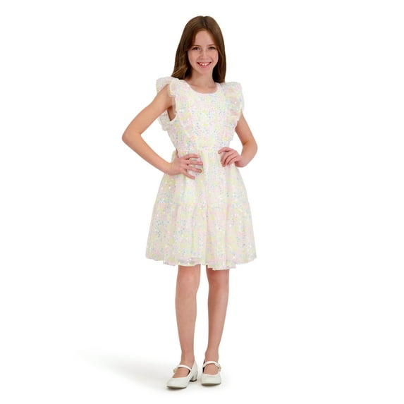 Kensie Girl Sleeveless Sequin Dress with Ruffles, Sizes 4-16