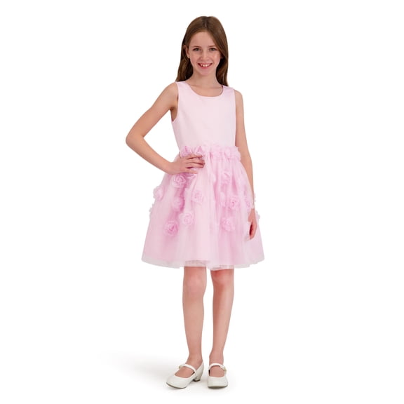 Kensie Girl Sleeveless Party Dress with Rosettes and Pearls, Sizes 4-16