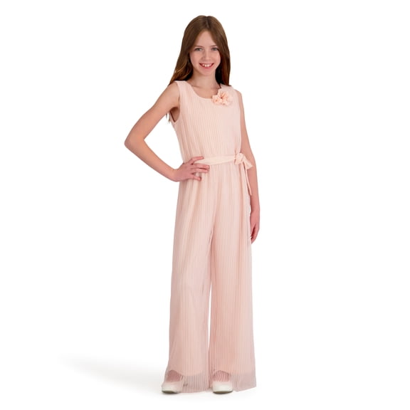 Kensie Girl Sleeveless Pleated Lurex Mesh Jumpsuit, Sizes 4-16