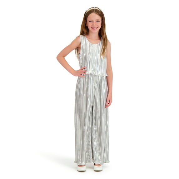 Kensie Girl Sleeveless Belted Metallic Jumpsuit, Sizes 4-16
