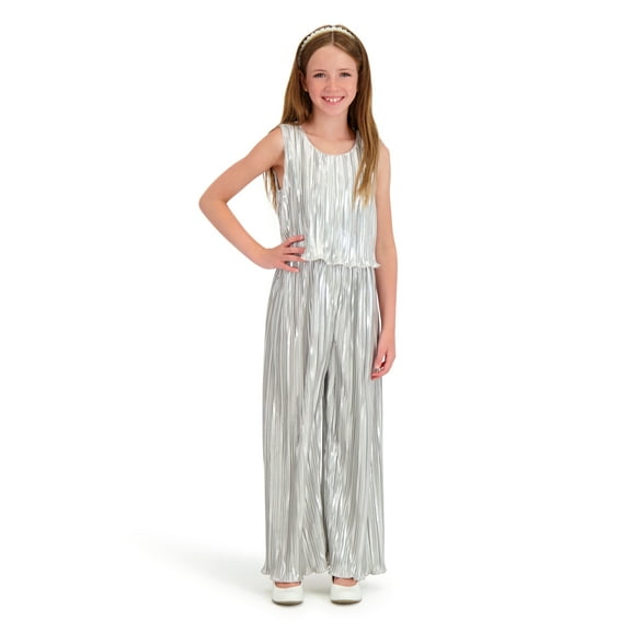 Kensie Girl Sleeveless Belted Metallic Jumpsuit, Sizes 4-16