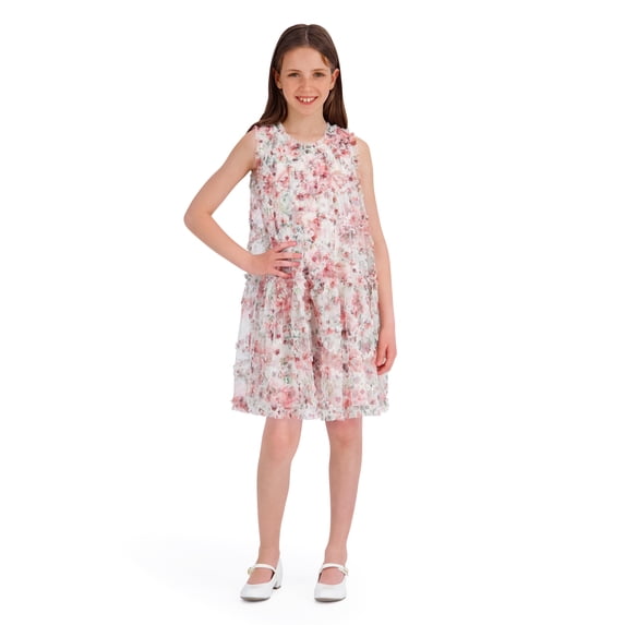 Kensie Girl Sleeveless Printed Ruffle Shift Dress, Sizes 4-16