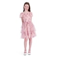 thumbnail image 1 of Kensie Girl Sleeveless Printed Soft Mesh Mauve Dress, Sizes 4-16, 1 of 6