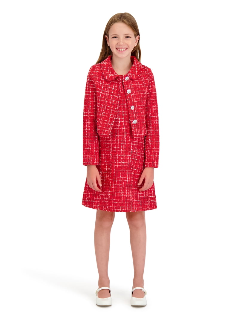 Kensie Girl Dress and Coat Set, Sizes 4-16, Girl's, Size: 5, Red