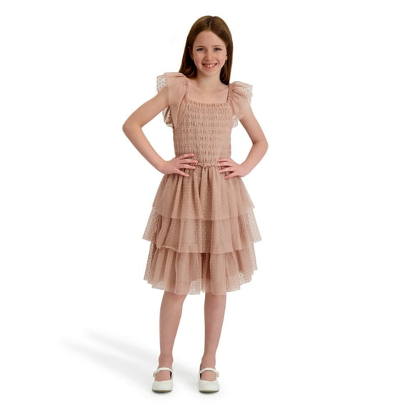 Kensie Girl Smocked Swiss Dot Dress, Sizes 4-16