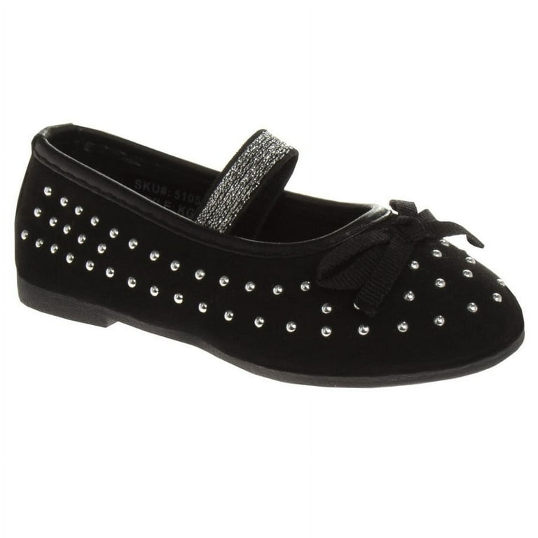 Kensie Girl Toddler Ballerina Flats Bead Black,