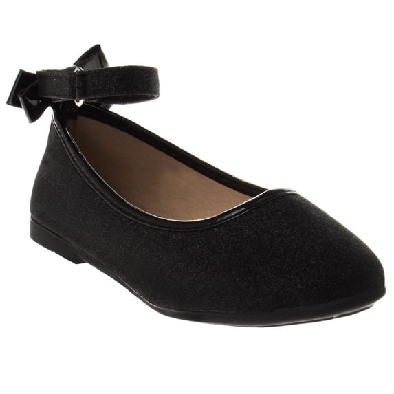 Kensie Girl Toddler Ballerina Flats, Black, 7