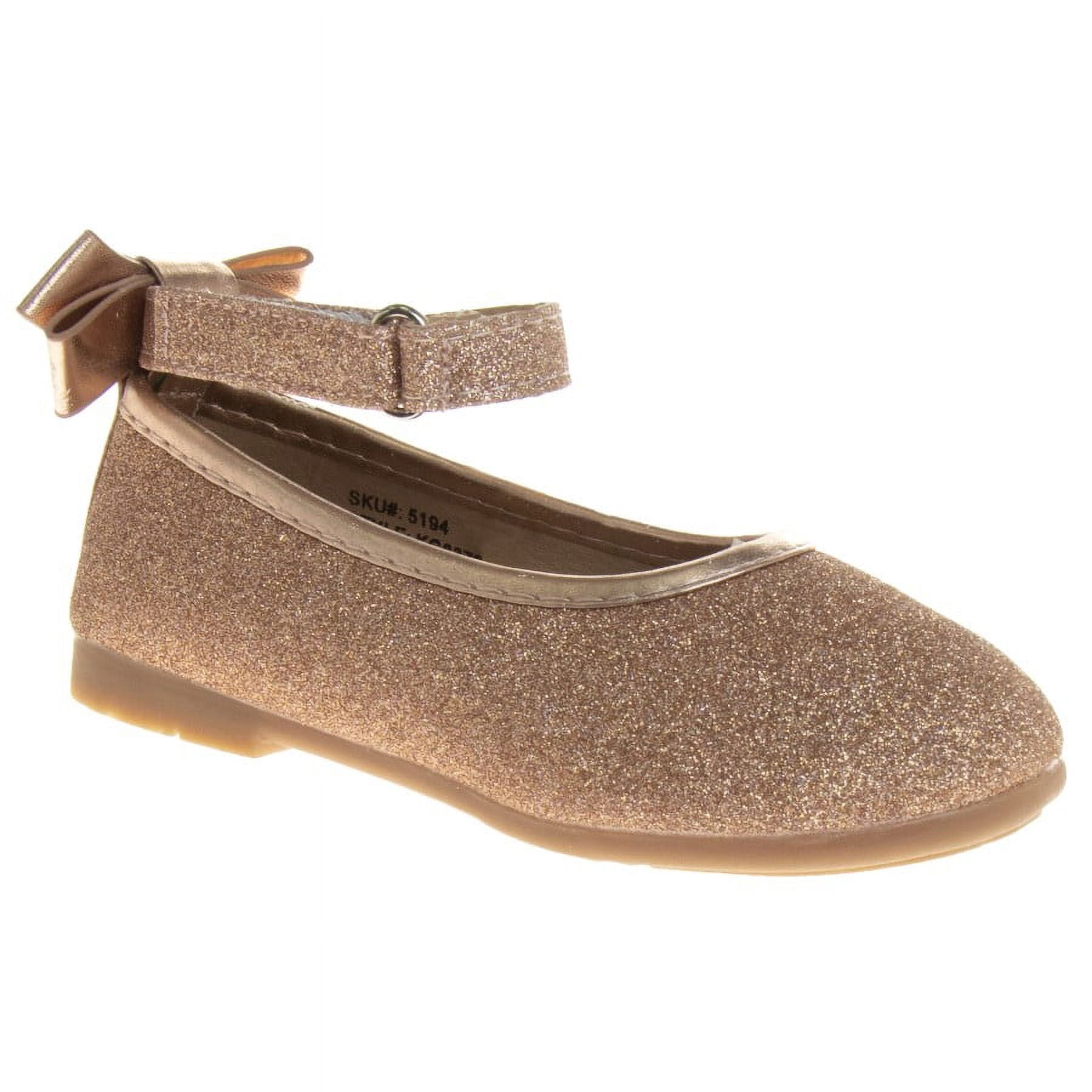 Kensie Girl Toddler Ballerina Flats, Rose Gold, 6