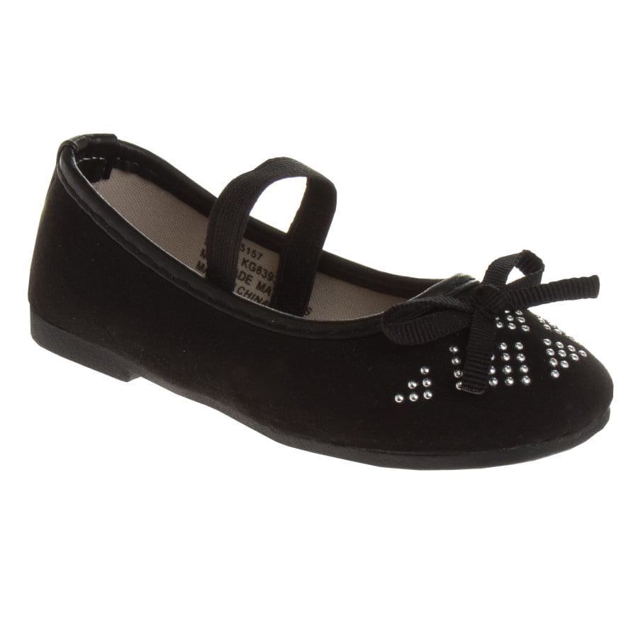 Kensie Girl Toddler Ballerinas, Pattern Black, 8