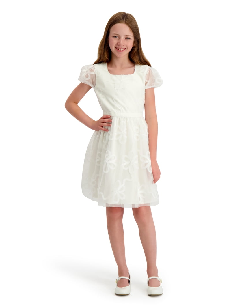 Kensie Girl Floral Soutache Mesh Short Sleeve Dress, Sizes 4-16 - Walmart.com Kensie Girl Floral Soutache Mesh Short Sleeve Dress, Sizes 4-16 - Walmart.com