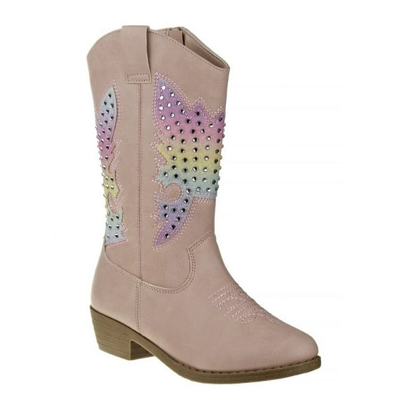 Kensie Girl Zip-up Toddler Heel Cowgirl Boots - Pink, 6
