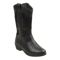 Kensie Girl zip up boot with heel  - Black Rhinestone, 12