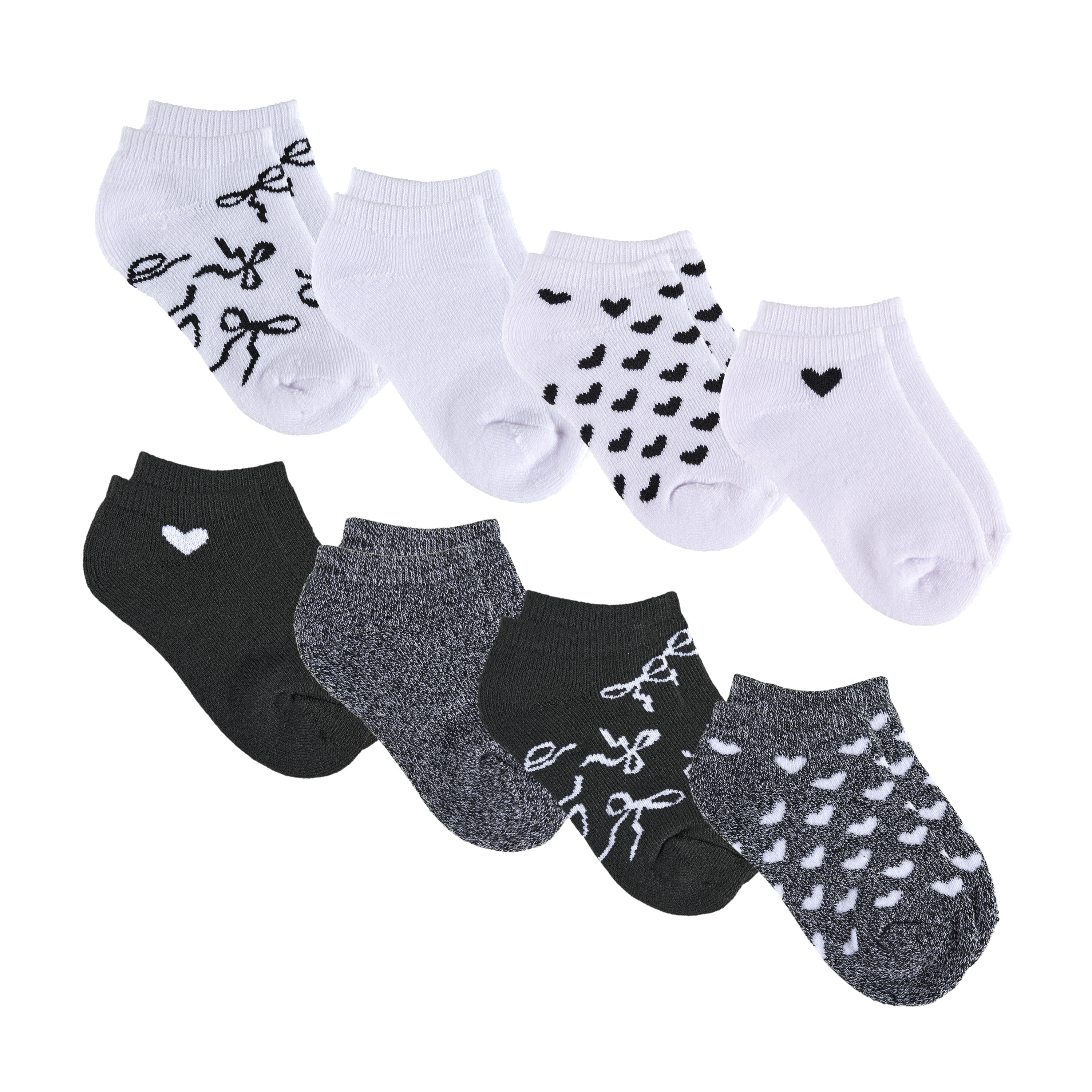 Kensie Girls Full Cushion Low Cut Kids Socks (8-Pack) – Bow