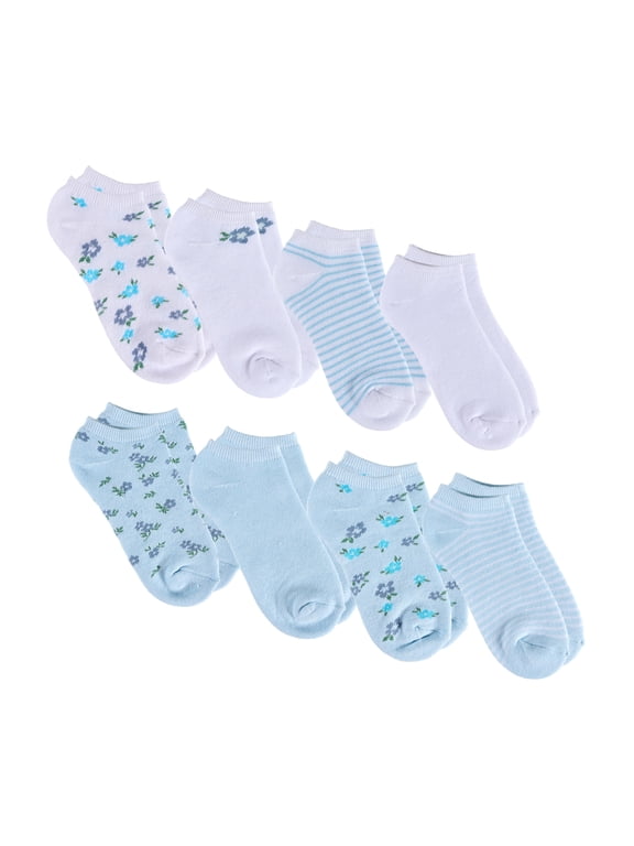 Girls Full Cushion Low Cut Kids Socks (8-pack) – Flower