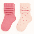 thumbnail image 1 of Kensie Girls Super Soft Slouchy Kids Socks (2-Pack) – Pink Hearts, 1 of 5