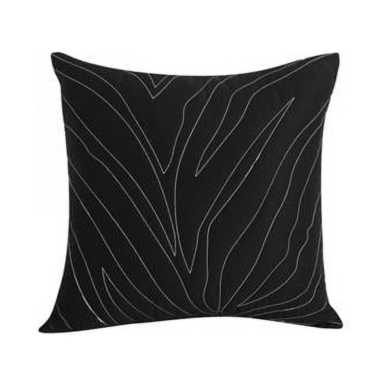 Kensie Kara 5702 Euro Sham Pillow Cover Case Stripe 26 W X 26 L Grey And Black