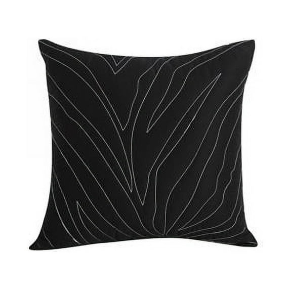 Kensie KARA 5702 Euro Sham Pillow Cover Case - Stripe - 26"W x 26"L - Grey & Black