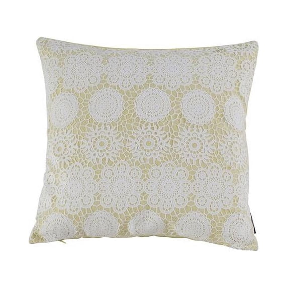 Kensie LADPL=48 /4391 Decorative Throw Pillow Cushion Cover Case - Floral Leaf Lace - 20"W x 20"L - Lime Green