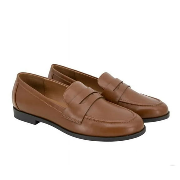 Kensie Ladies' Size 6.5 Penny Loafers Slip-on Shoes, Cognac
