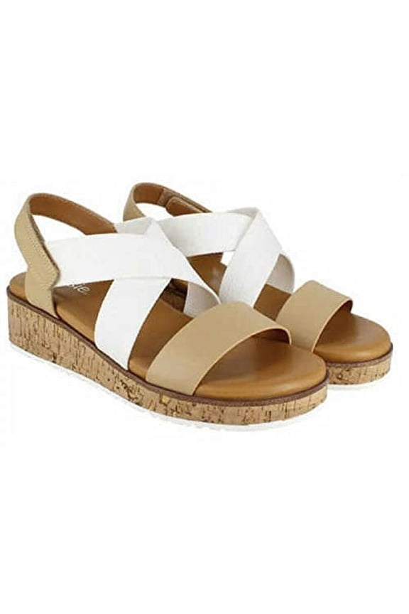 Kensie Ladies' Wedge Sandal (Tan Natural White, numeric_7_point_5)