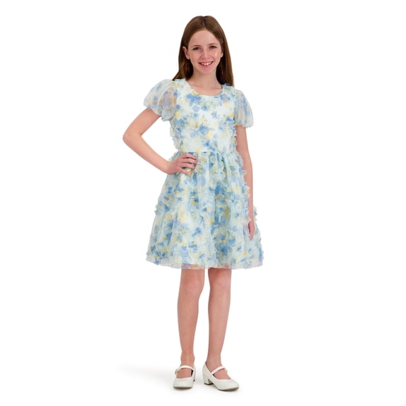 Kensie Girl Short Sleeve Allover Printed Ruffle Dress, Sizes 4-16