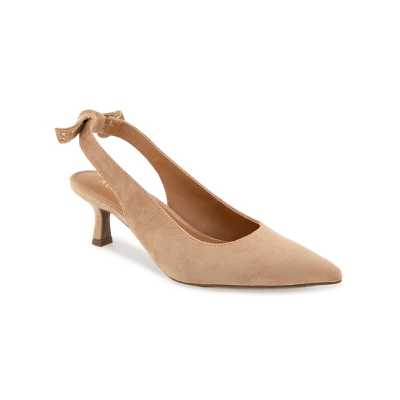 Kensie Olympia Grommet Bow Slingback Kitten Heel