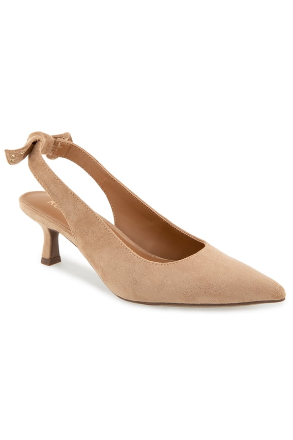 Olympia Grommet Bow Slingback Kitten Heel