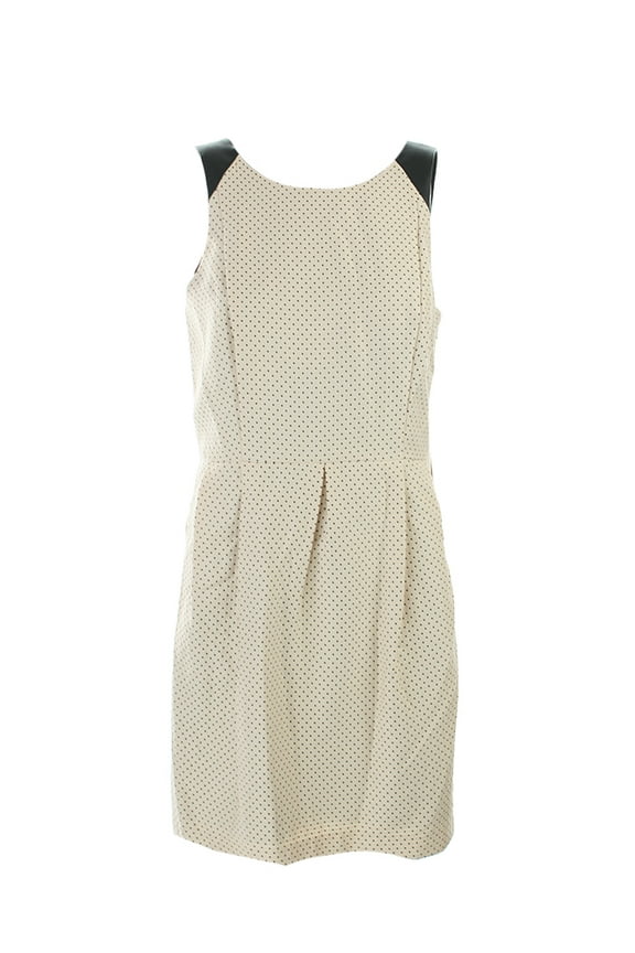 Pink Textured Sleeveless Dotted Dress M