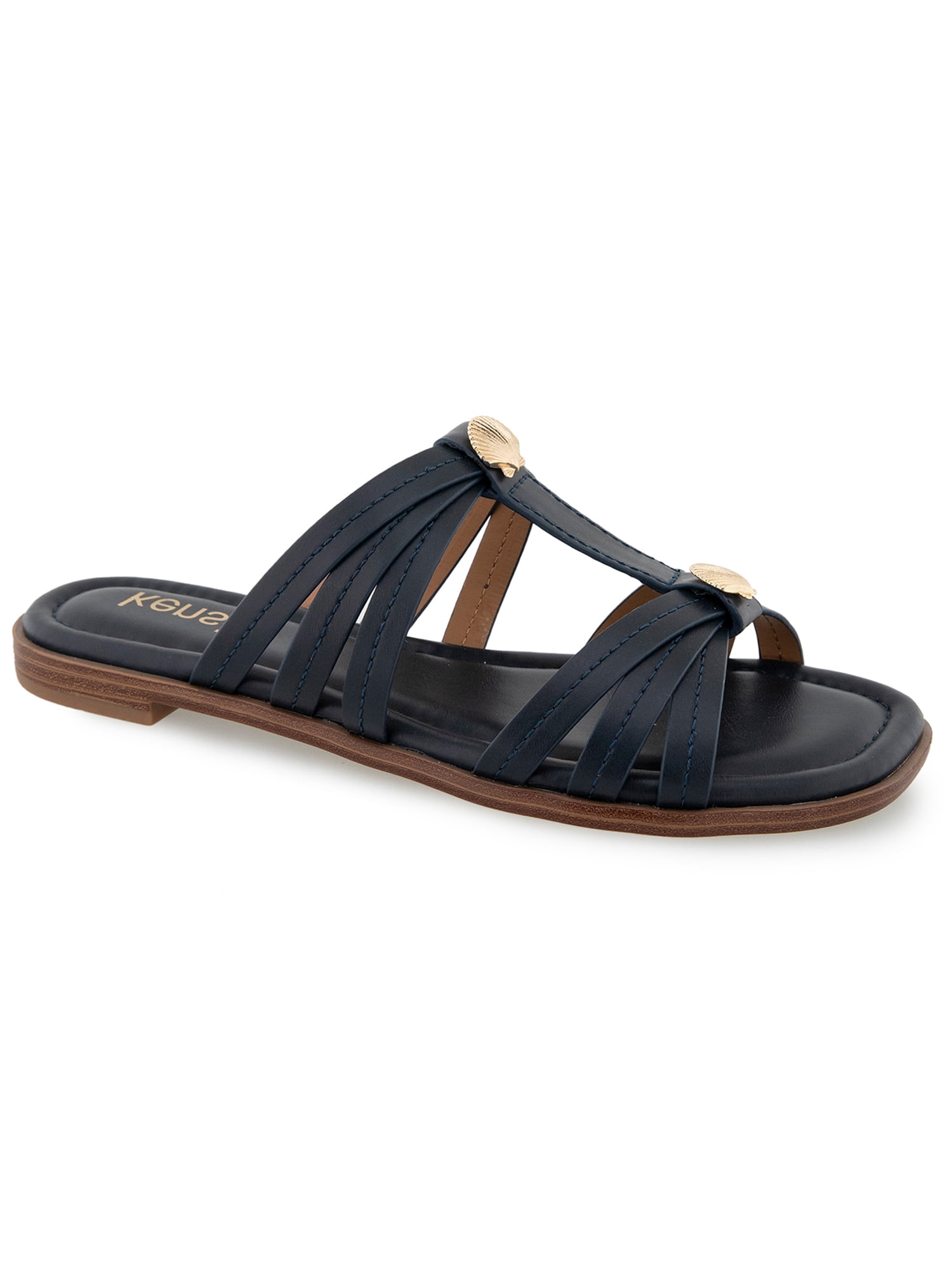 Kensie Women's Rallow Shell Strappy Slide Sandal