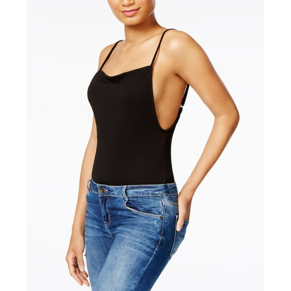 Kensie Ribbed Low Back Bodysuit Black XL