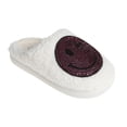 thumbnail image 1 of Kensie Slippers for Kids Smiley Face Slippers for Girls - Fuzzy Cute Slippers with Rhinestones for Little Kid/Big Kid, Ivory Multi, 13-1, 1 of 9
