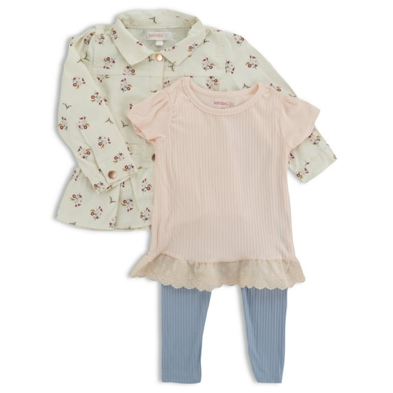 Kensie Toddler Girl Jacket & Legging 3Pc Set, Size 2T-4T
