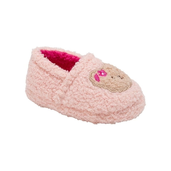 Kensie Toddler Girls' Sherpa Slippers – Cozy Plush Slip-On House Shoes, Soft Indoor Slippers for Little Girls