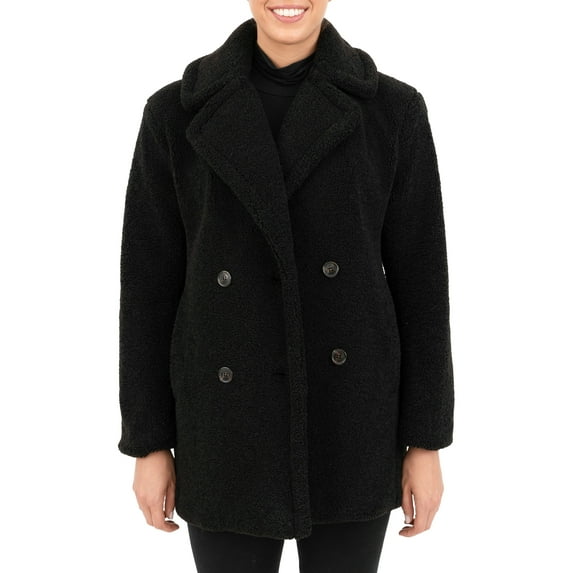 Kensie Women's Double Breasted Faux Fur Coat