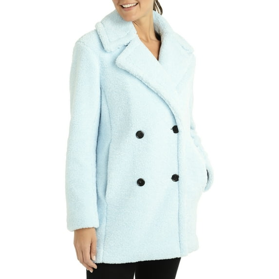 Kensie Women's Double Breasted Faux Fur Coat