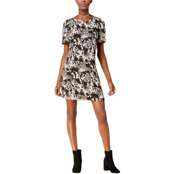 Kensie Womens Animal Print Sheath A-line Dress, Brown, Medium