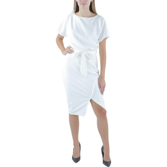 Kensie Womens Blouson Split Wrap Dress