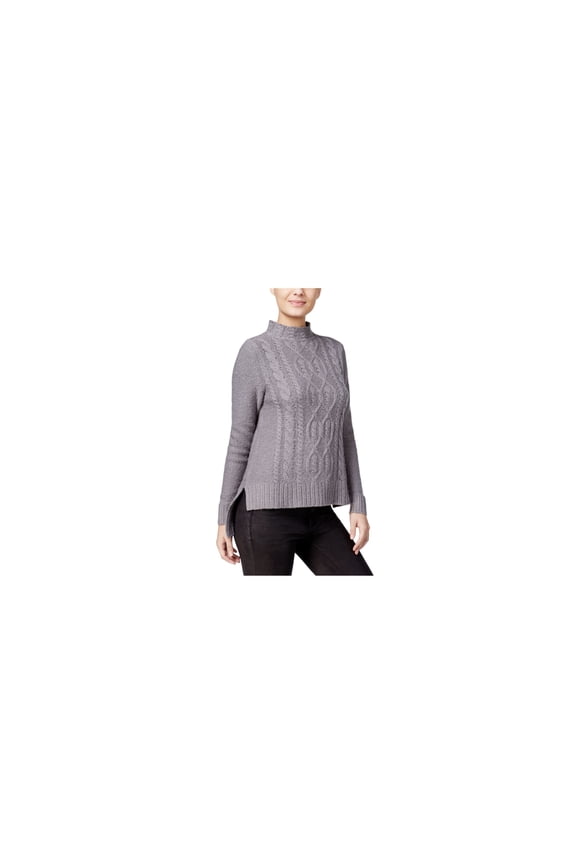 Womens Cable Knit Sweater, Grey, Small