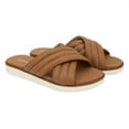 thumbnail image 1 of Kensie Womens' Dream Cross Band Comfortable & Cushioned Slip-On Sandal (Tan, 7.5), 1 of 5