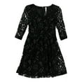 thumbnail image 1 of Kensie Womens Flare Lace A-line Dress, Black, Medium, 1 of 1